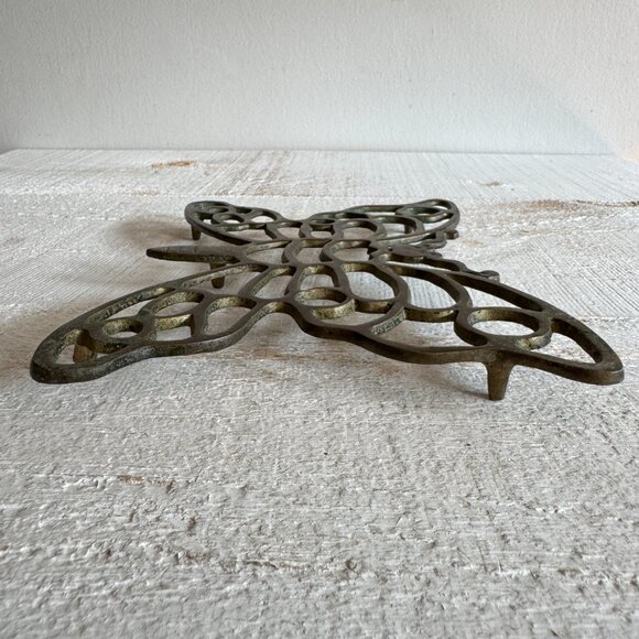 Vintage Brass Butterfly Hot Plate Trivet - Picture 10 of 10